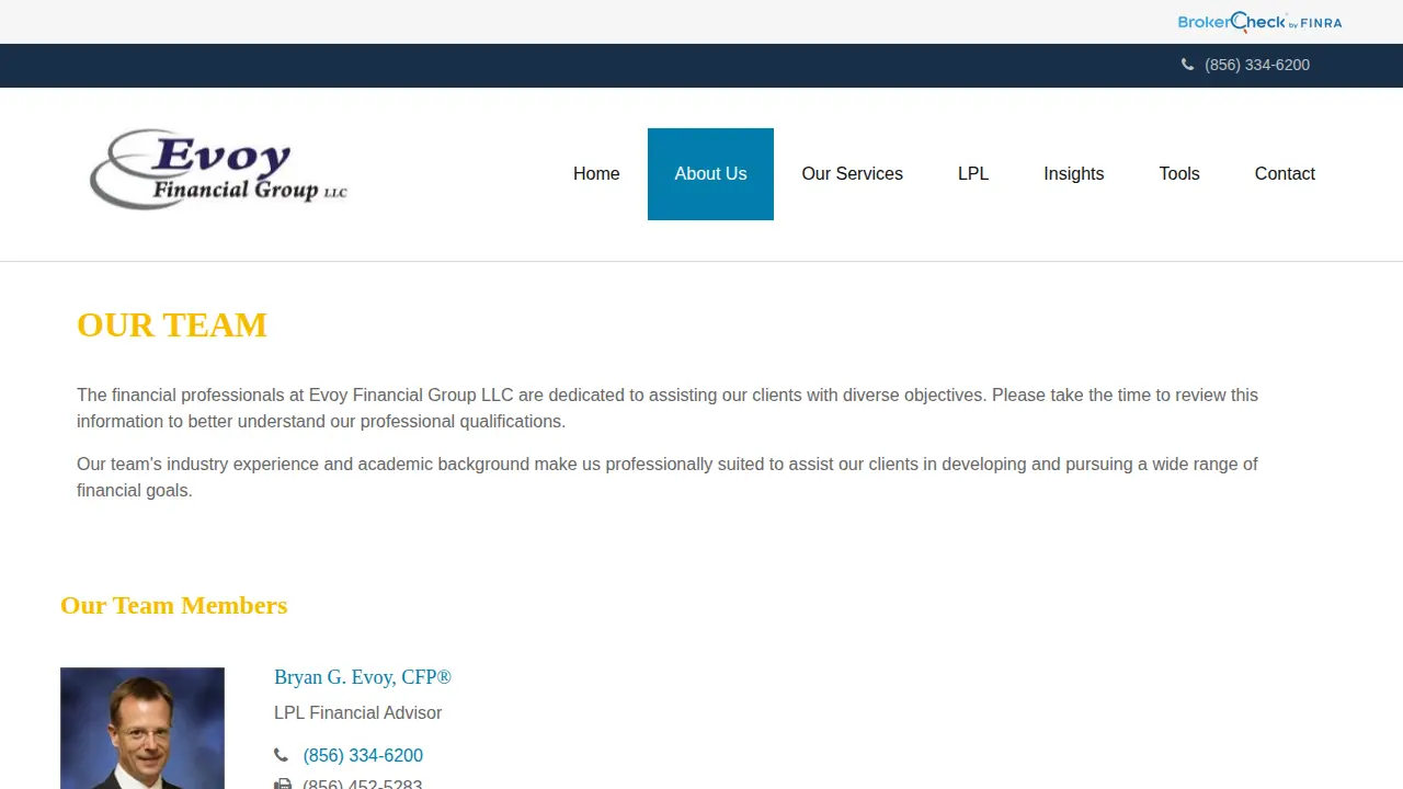 Evoy Financial Group LLC page