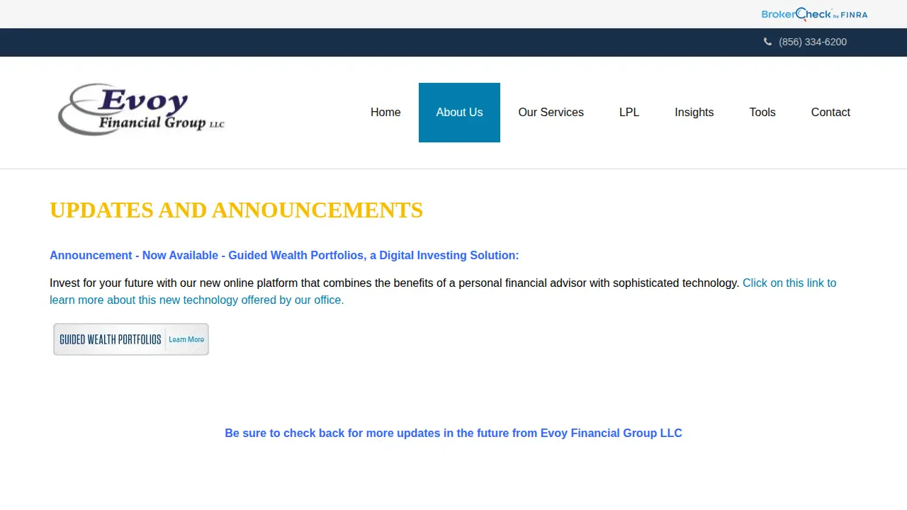 Evoy Financial Group LLC page