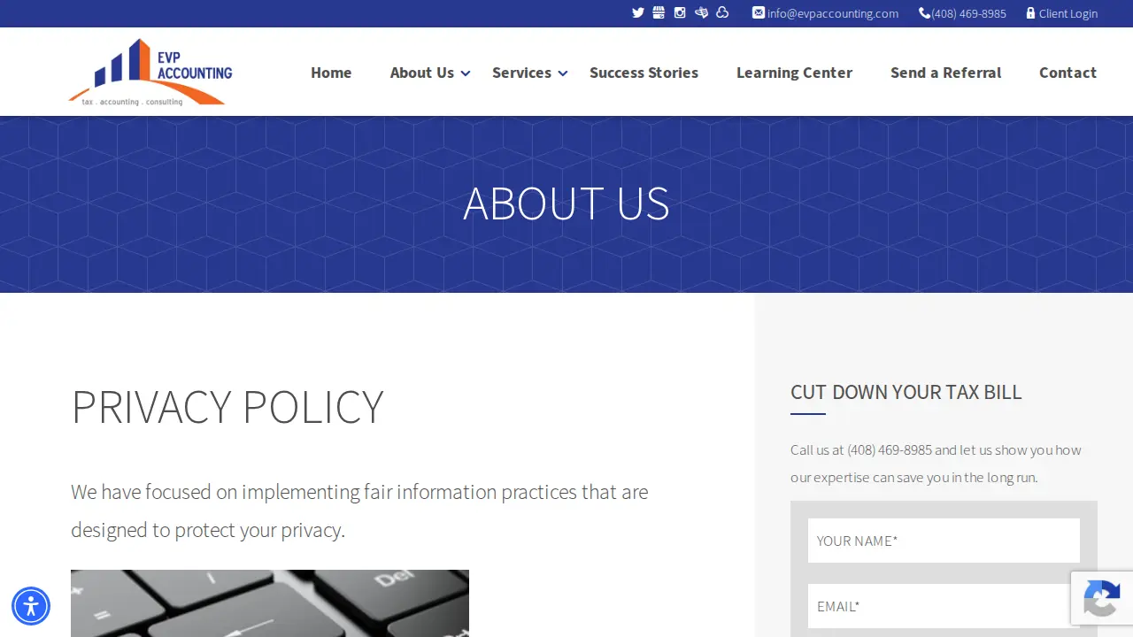 EVP Accounting page