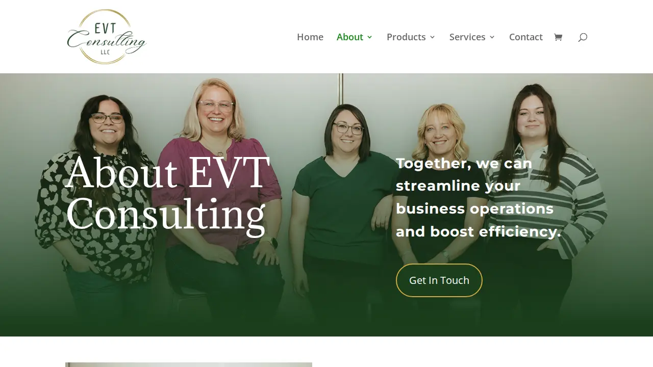 EVT Consulting page