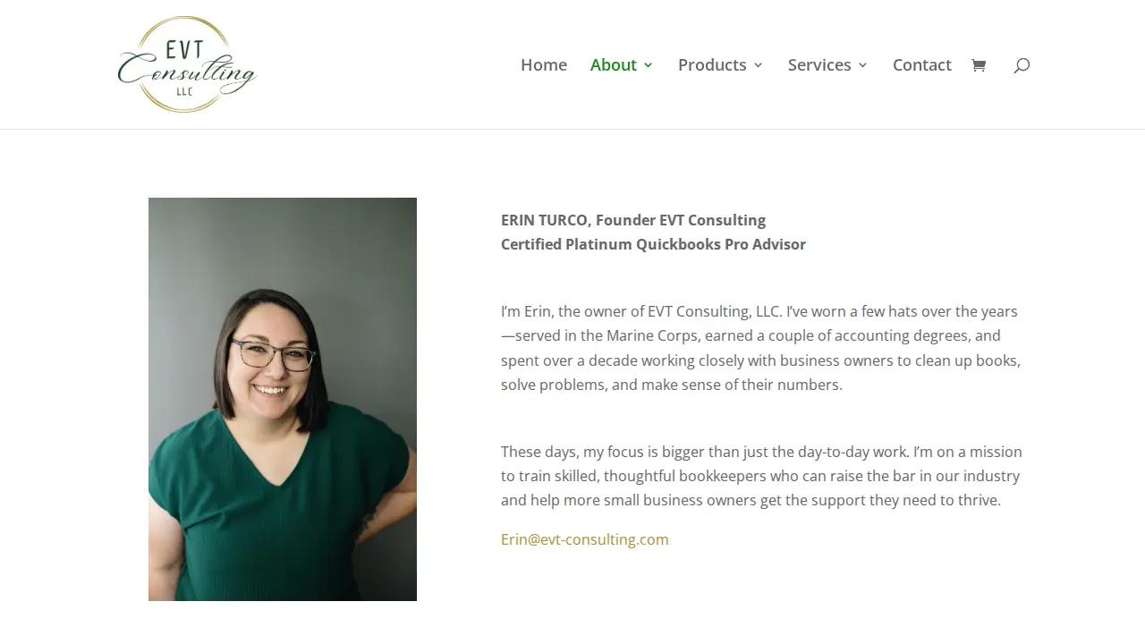 EVT Consulting page