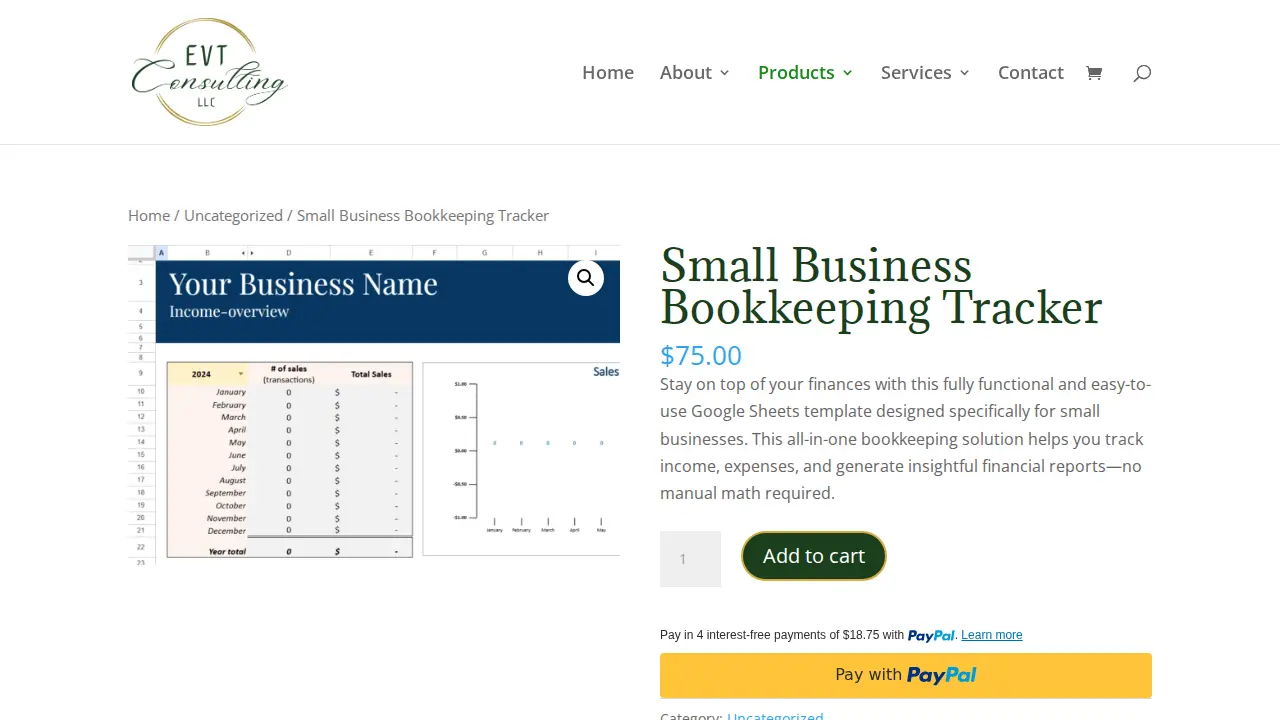 EVT Consulting page
