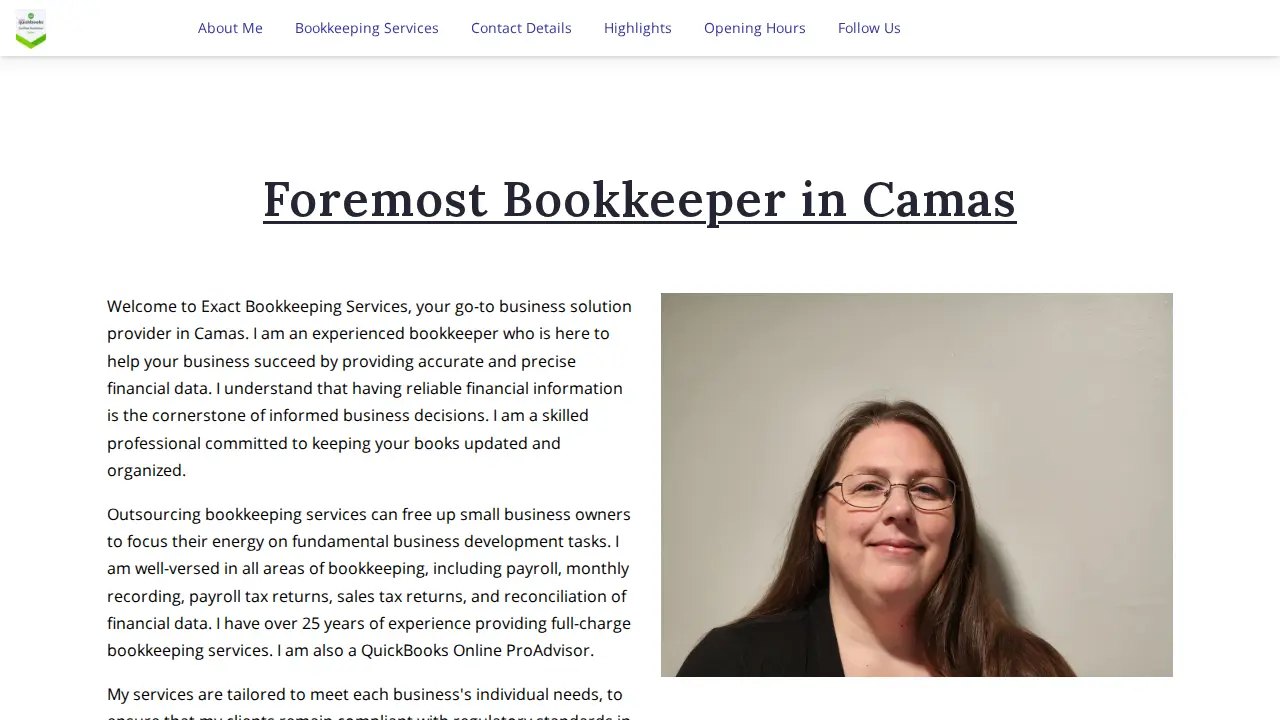 Exact Bookkeeping Services LLC page