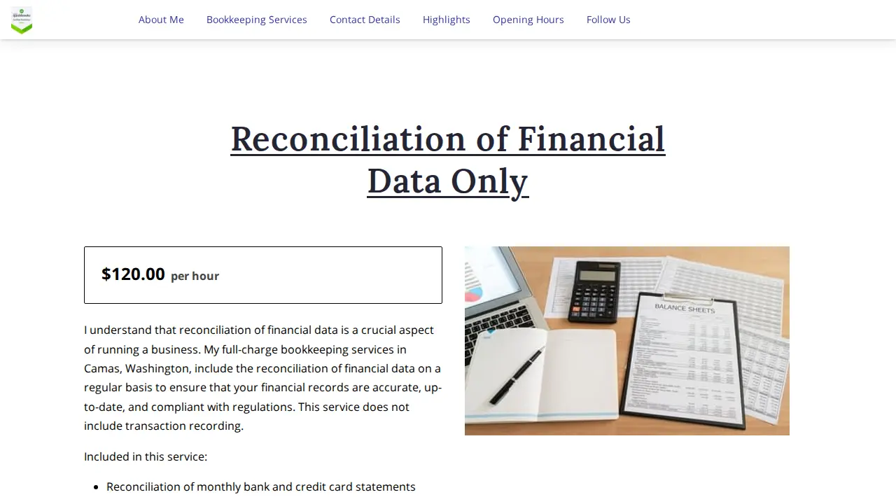 Exact Bookkeeping Services LLC page