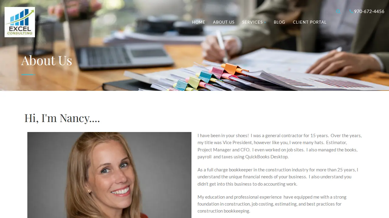 Excel Consulting Solutions page