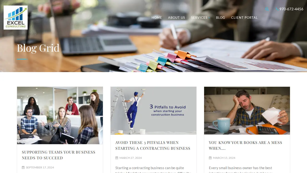 Excel Consulting Solutions page