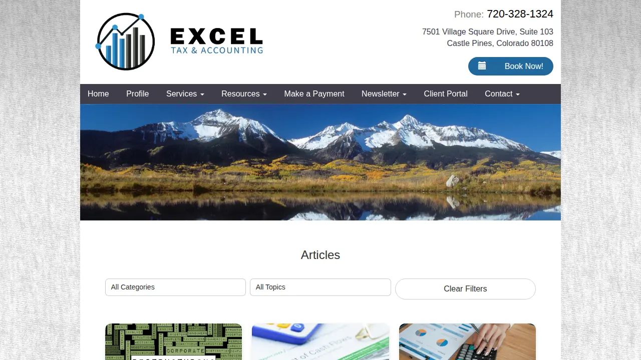 Excel Tax & Accounting Services page