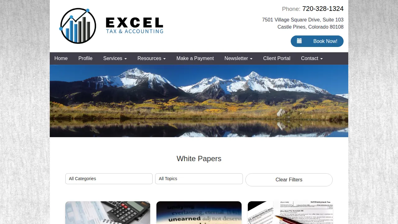 Excel Tax & Accounting Services page