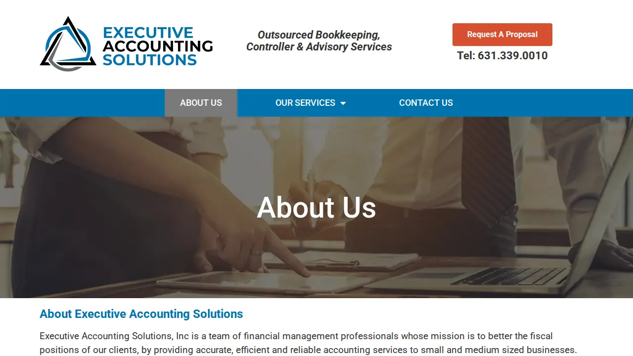 Executive Accounting Solutions page