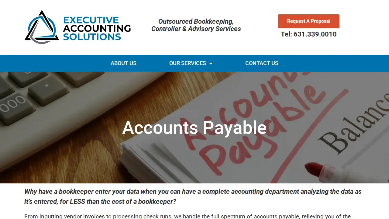 Executive Accounting Solutions page