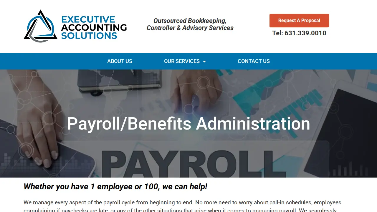 Executive Accounting Solutions page