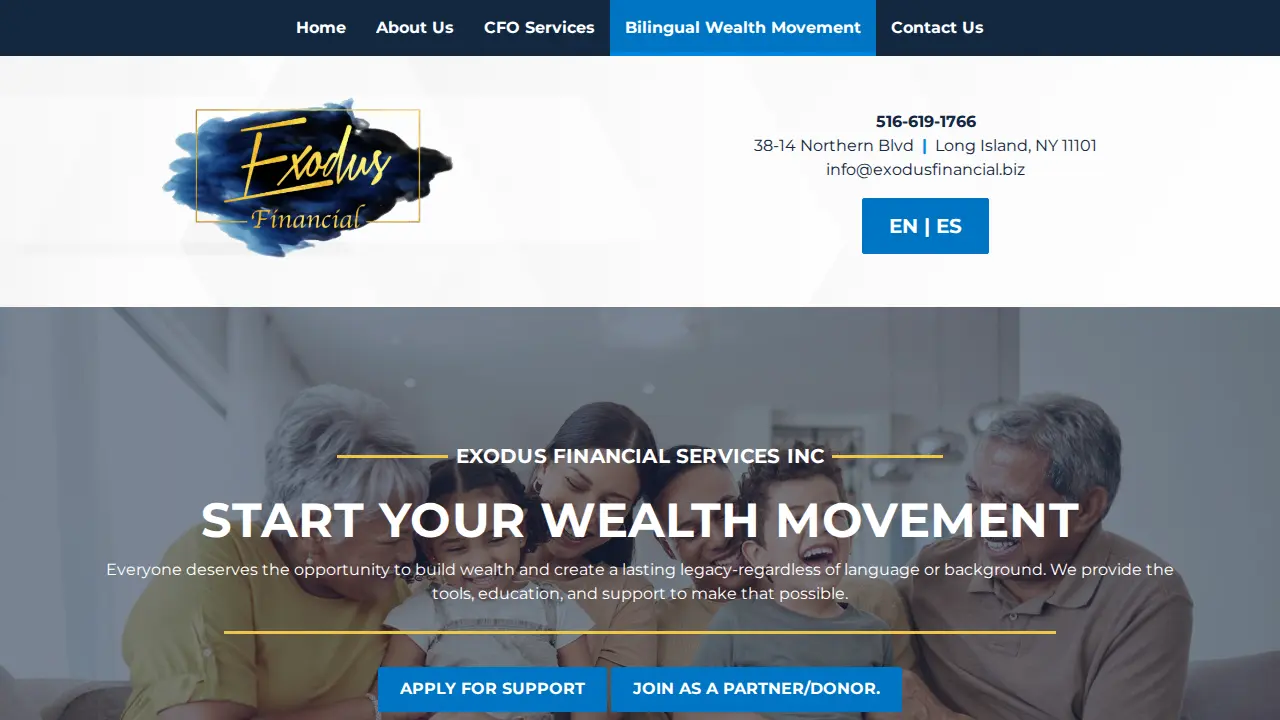 Exodus Financial Services Inc page
