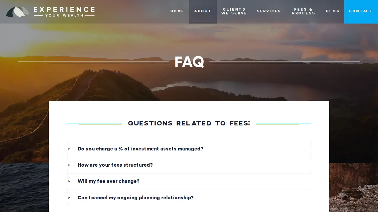 Experience Your Wealth, LLC | Fee-Only Financial Planner page