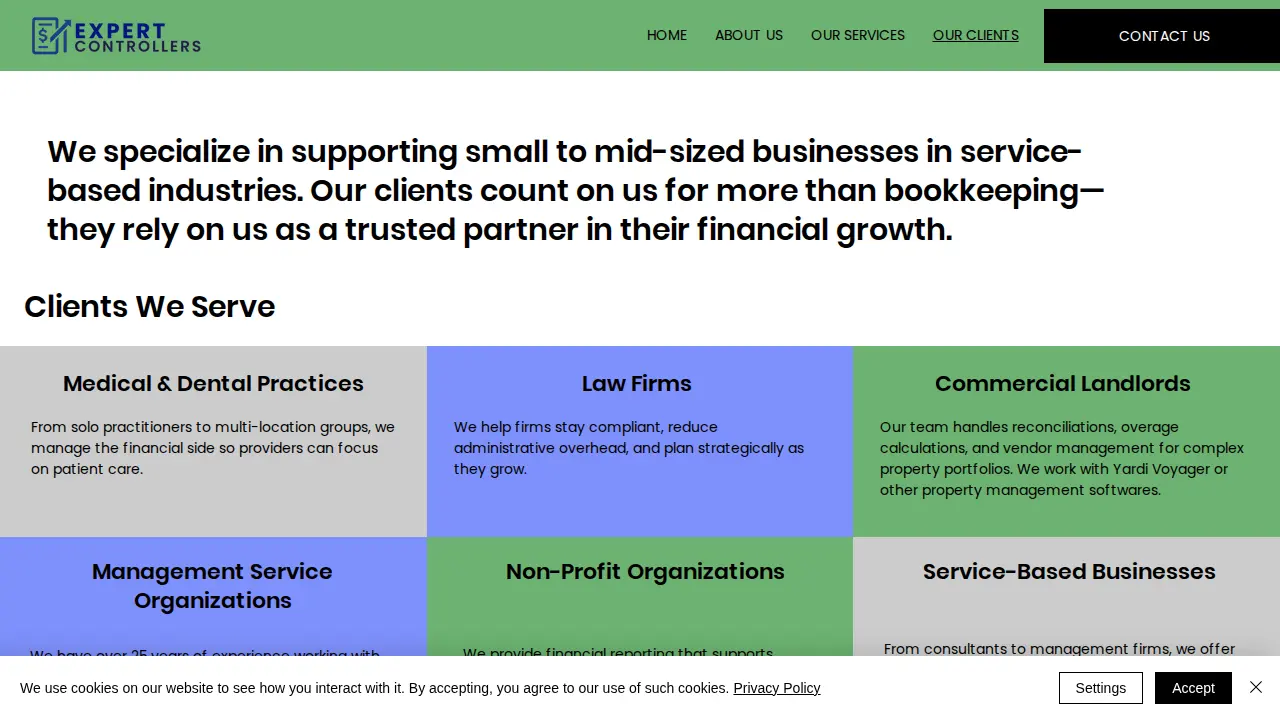 Professional CFO Inc. dba Expert Controllers page