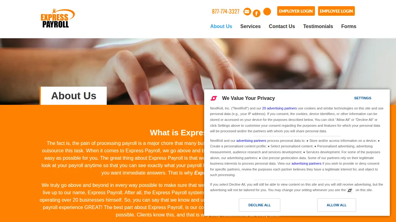 Express Payroll page