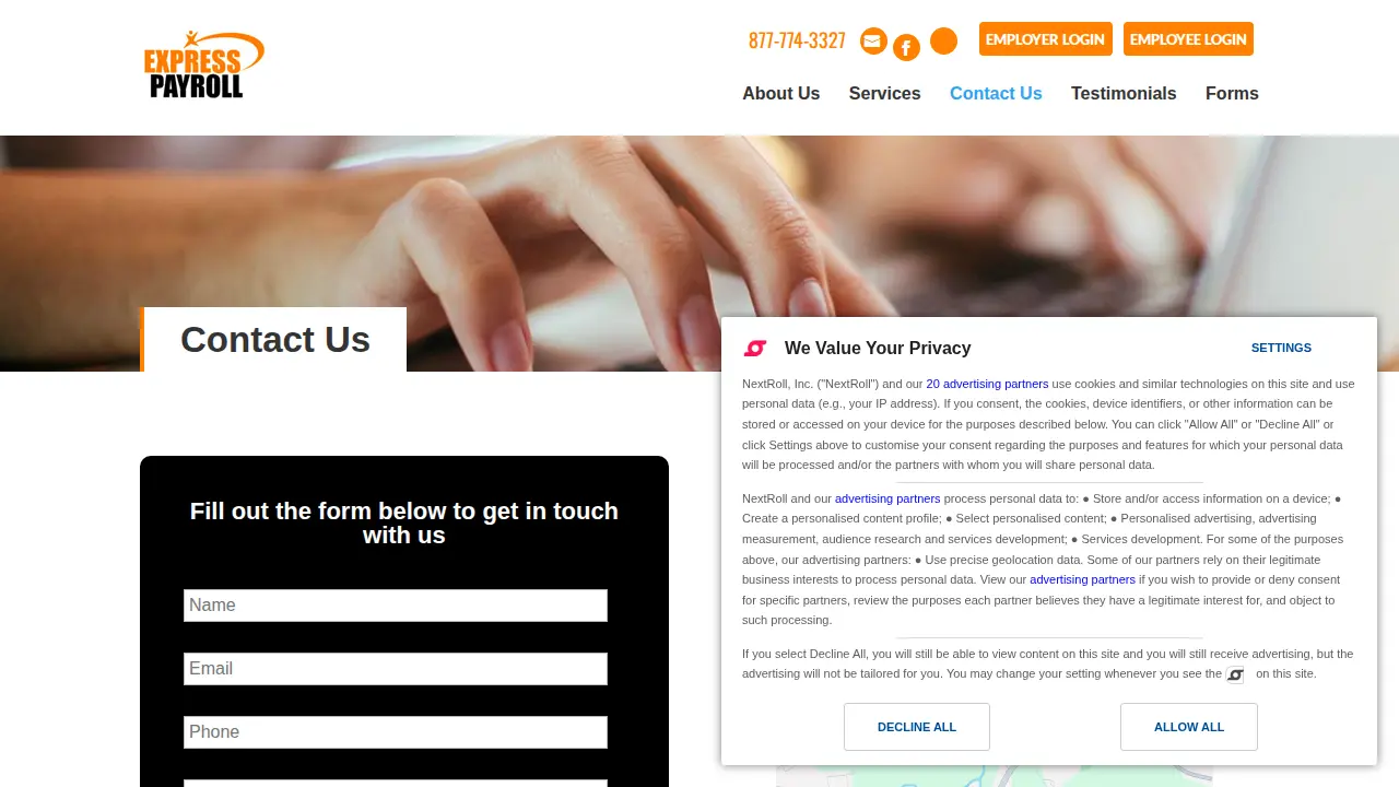 Express Payroll page