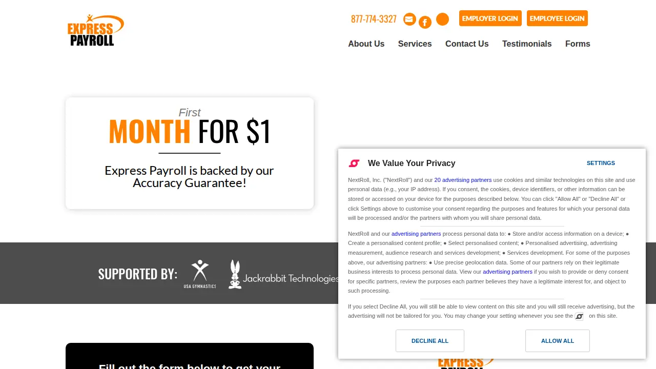Express Payroll page