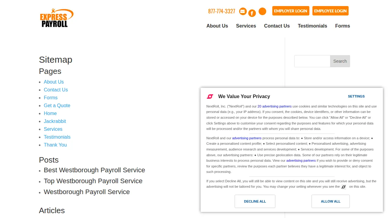 Express Payroll page
