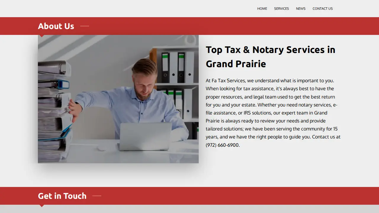 Fa Tax Services page