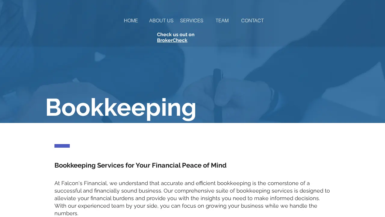 Falcon's Financial and Tax Services page