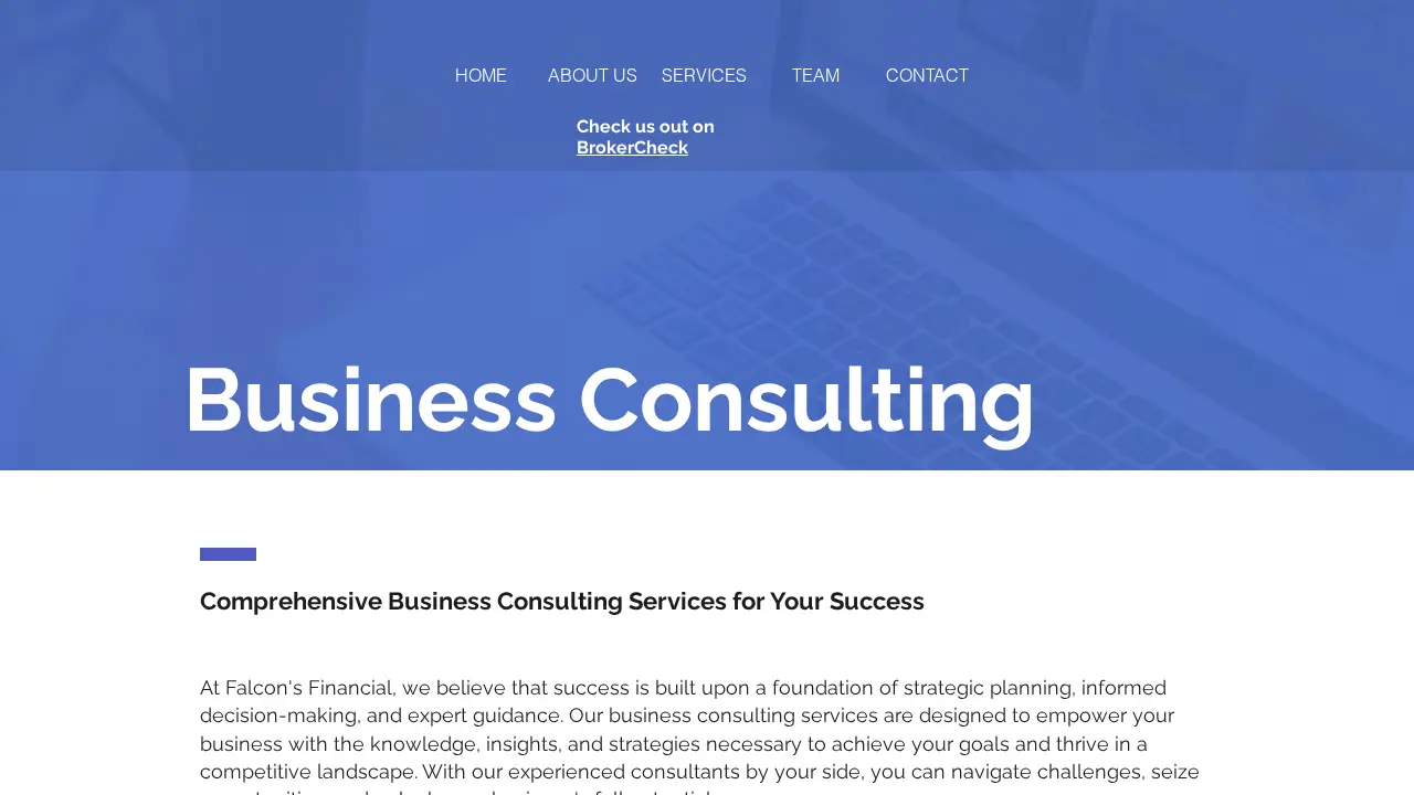 Falcon's Financial and Tax Services page