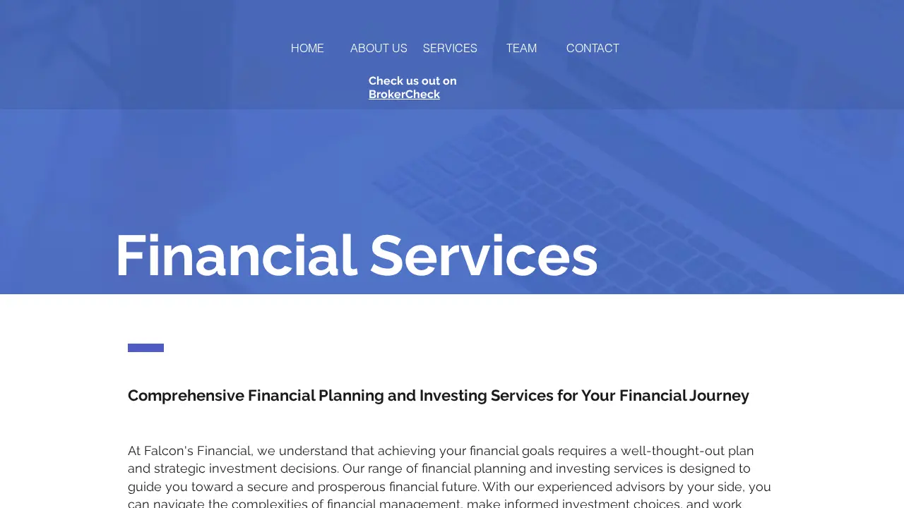 Falcon's Financial and Tax Services page