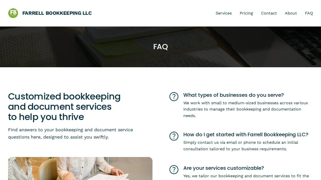 Farrell Bookkeeping LLC page