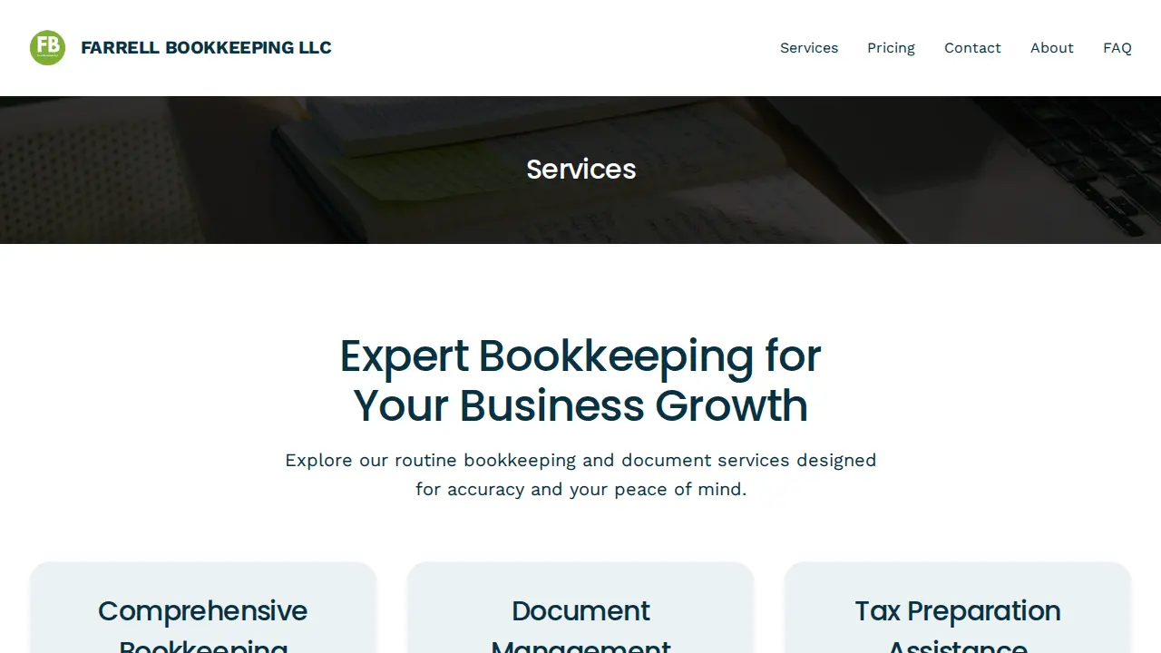 Farrell Bookkeeping LLC page