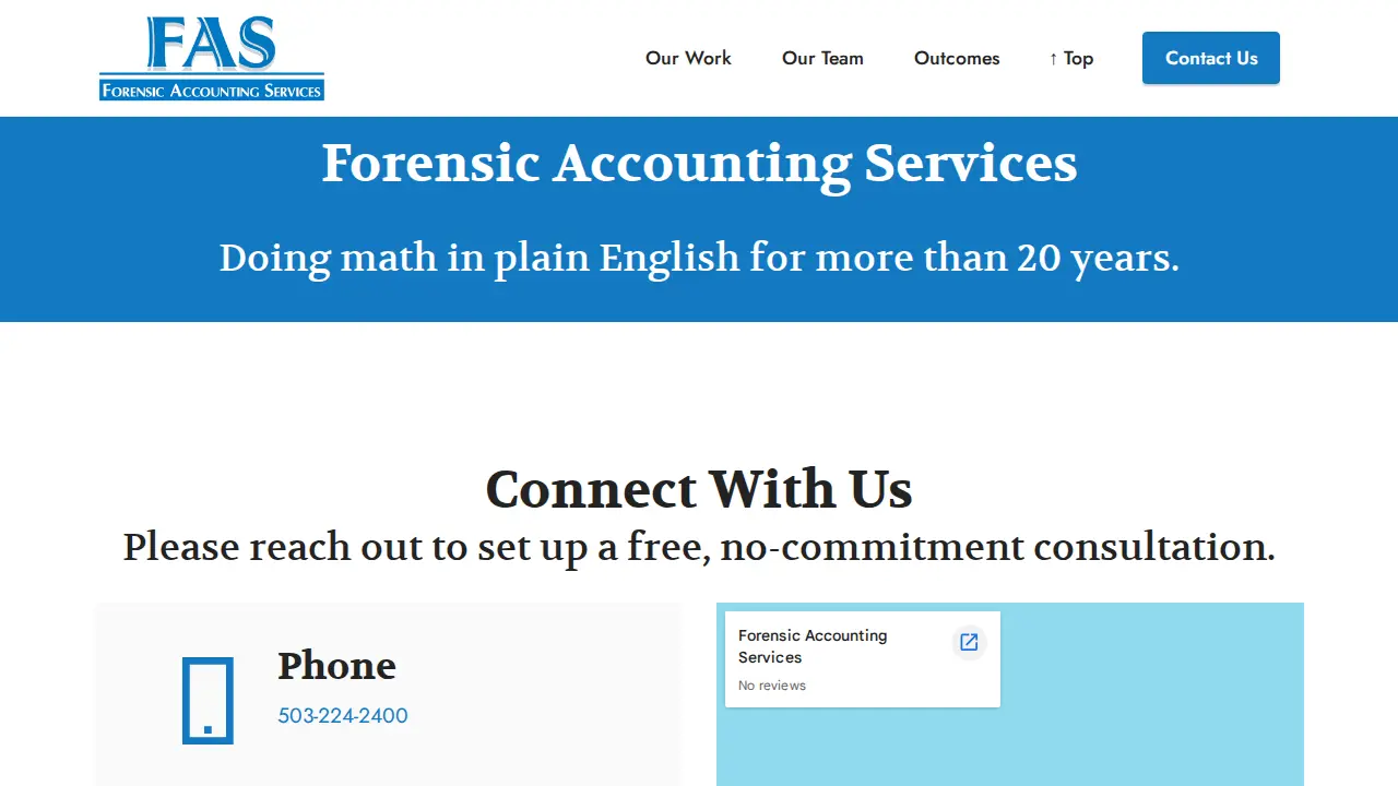 Forensic Accounting Services page