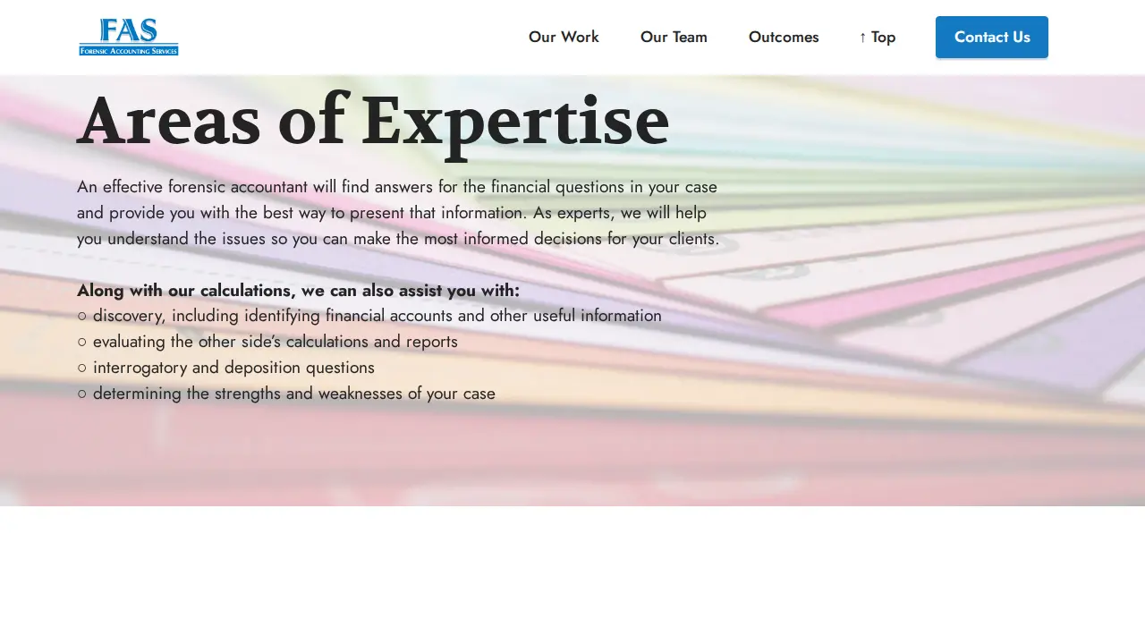 Forensic Accounting Services page
