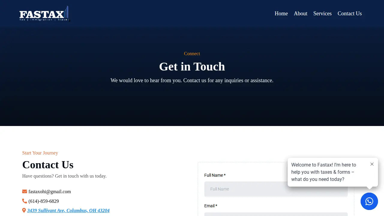 FASTAX PLUS SERVICES page