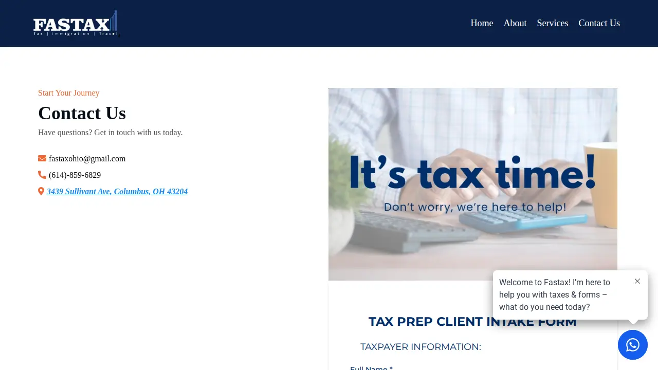 FASTAX PLUS SERVICES page