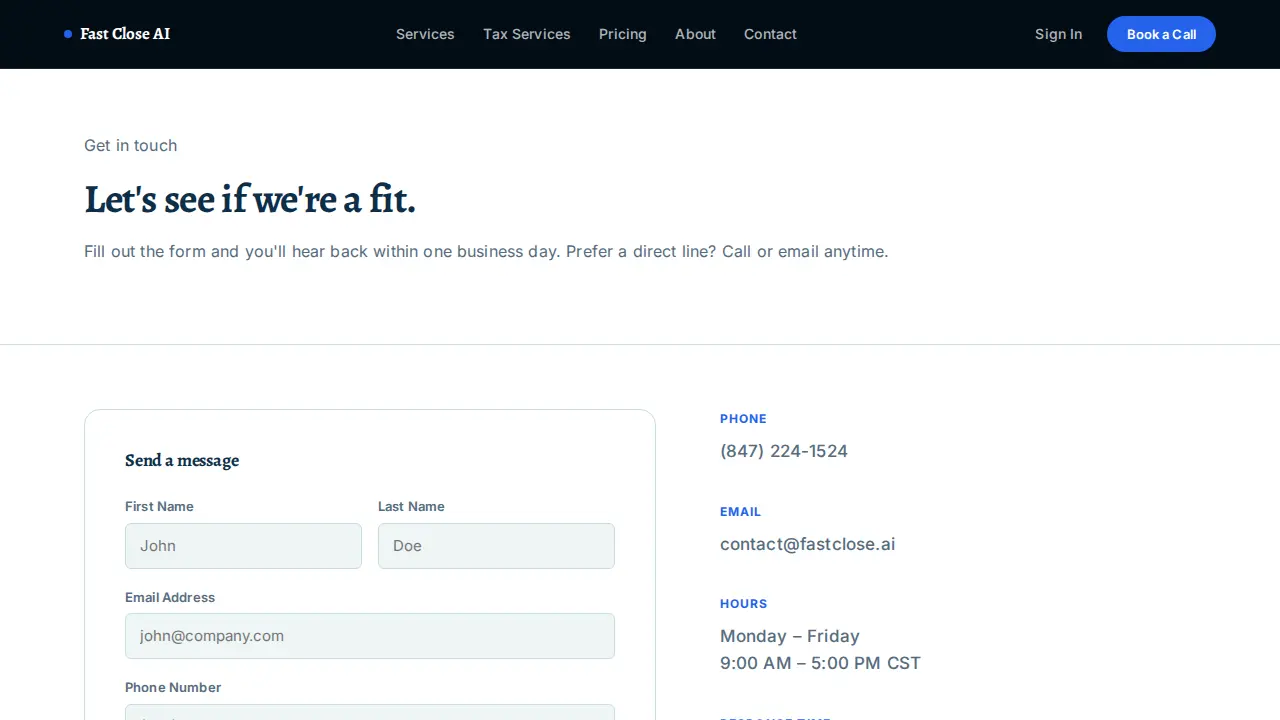 FastClose AI Inc. page