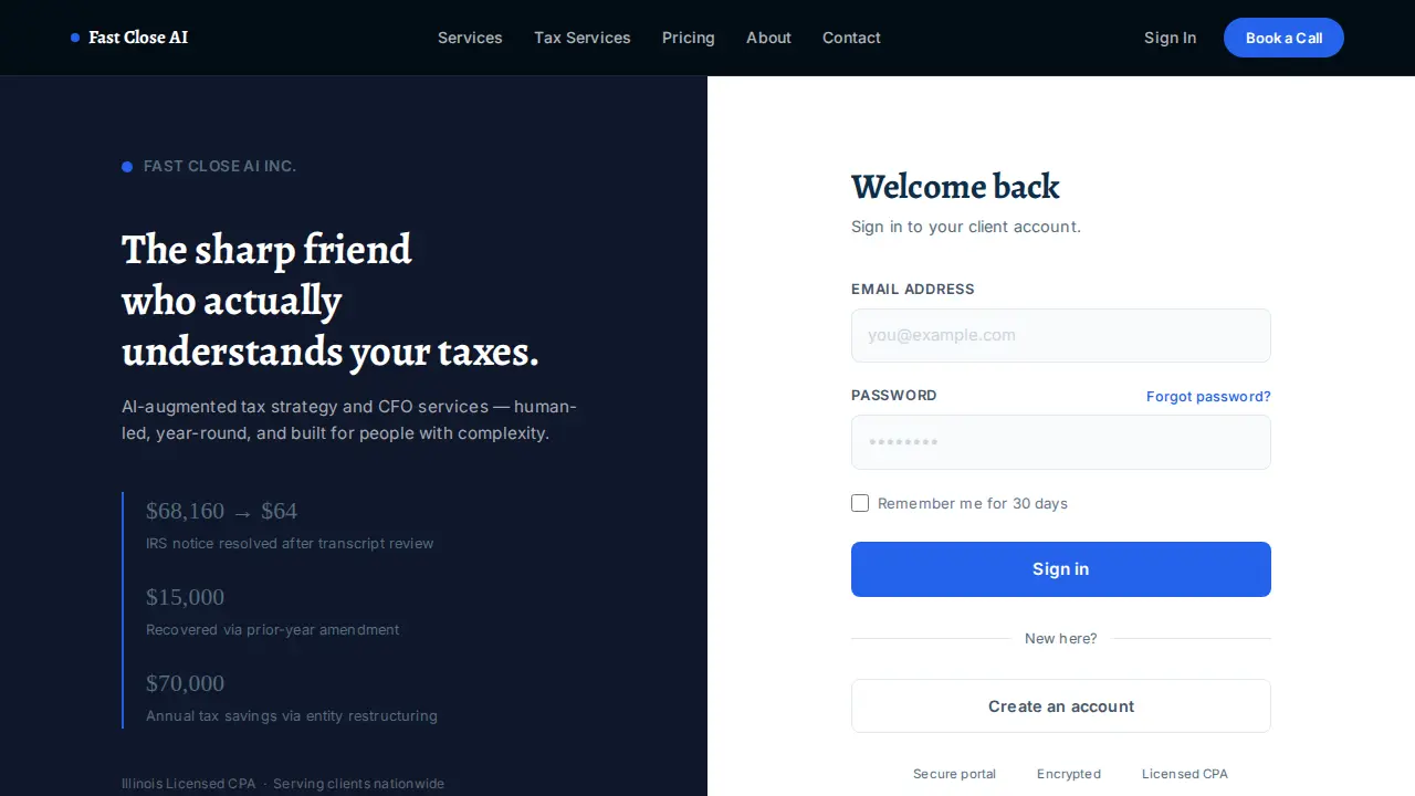 FastClose AI Inc. page