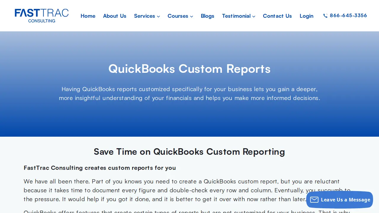 Fast Trac Consulting page