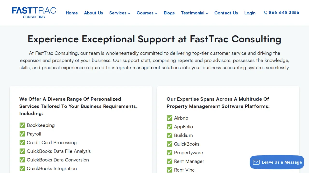 Fast Trac Consulting page