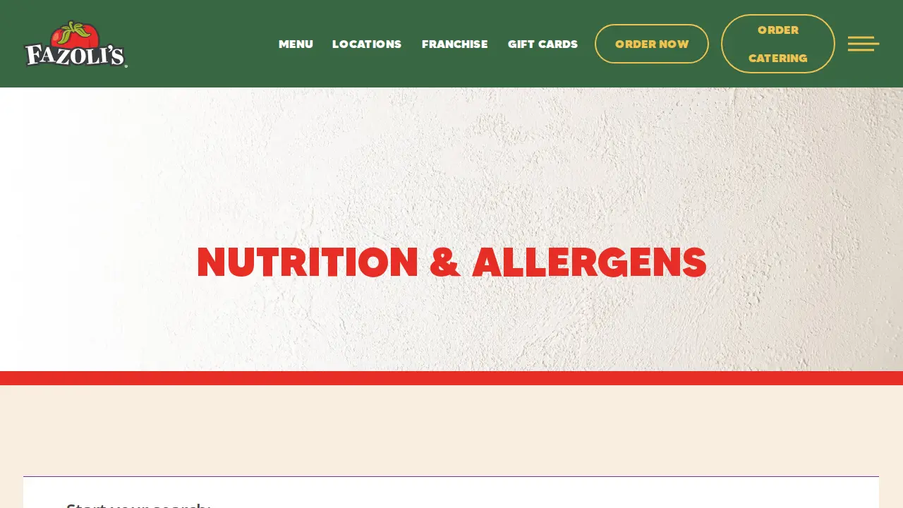 Fazoli's page