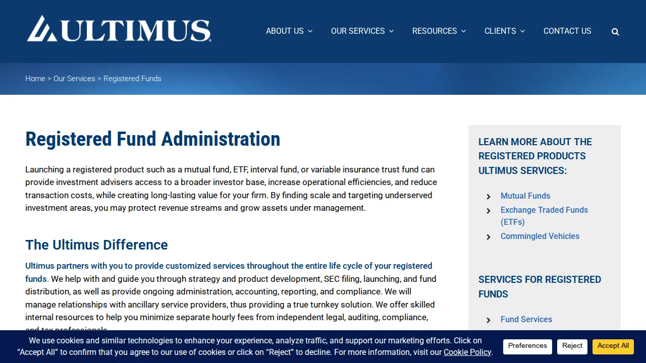 FD Fund Administration page