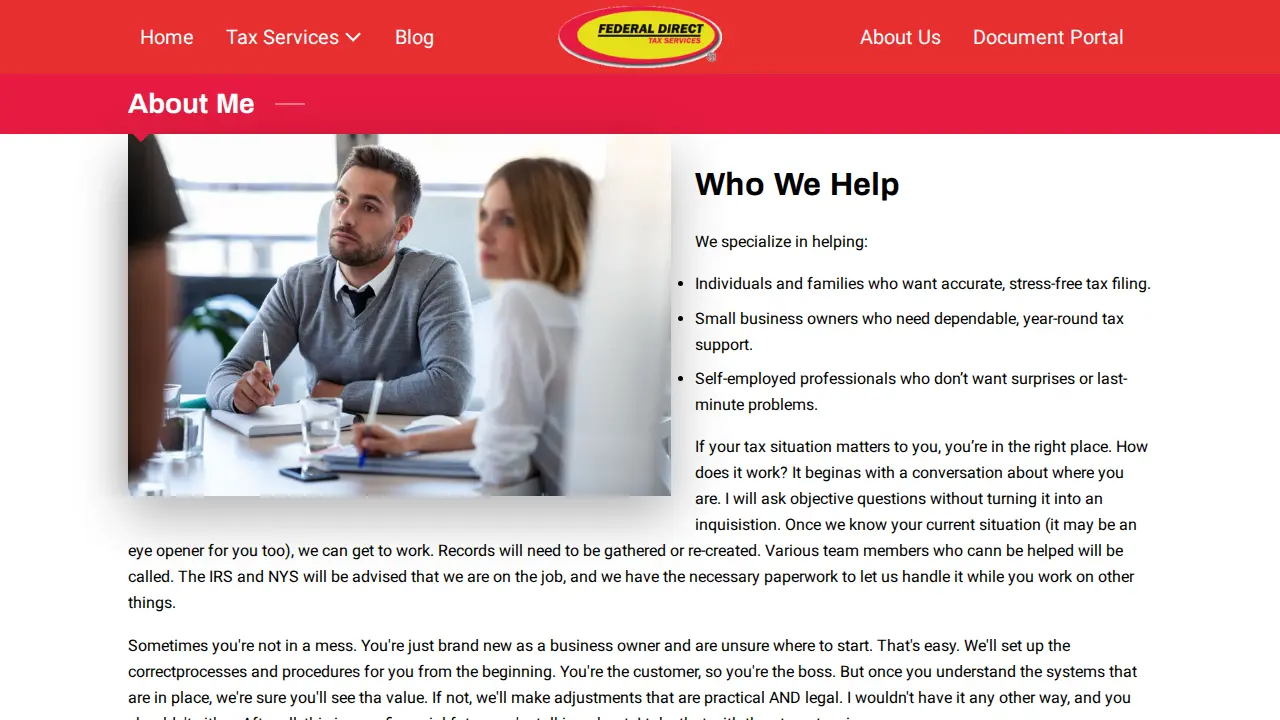 Federal Direct Tax Services page