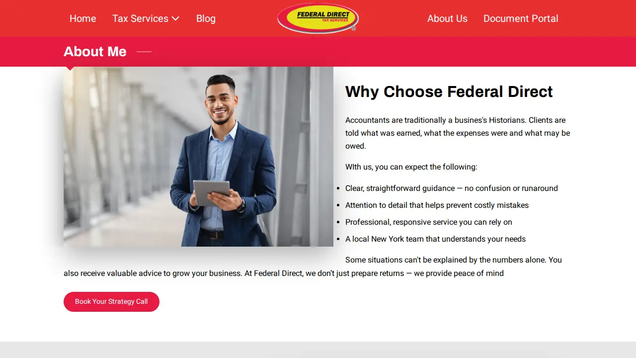 Federal Direct Tax Services page