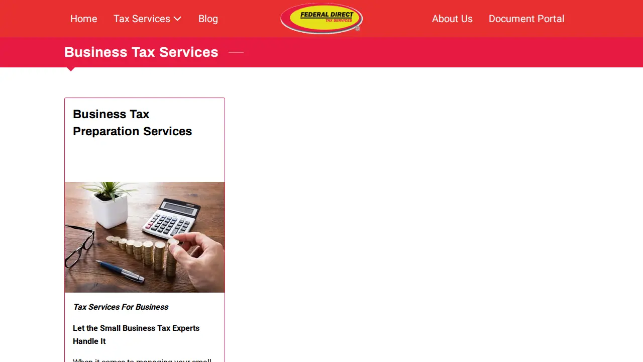 Federal Direct Tax Services page