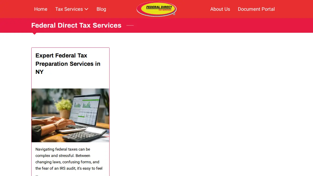 Federal Direct Tax Services page