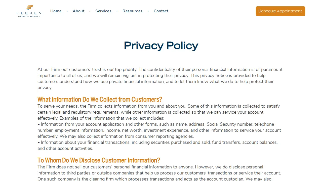 Feeken Financial Services page