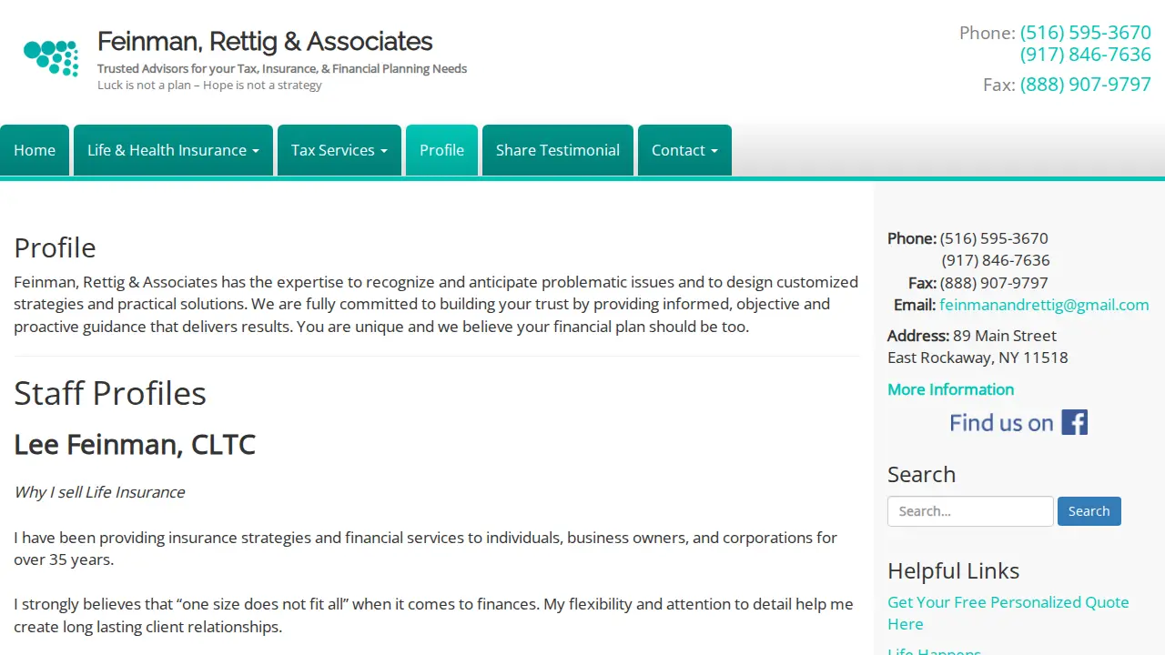Feinman, Rettig & Associates page