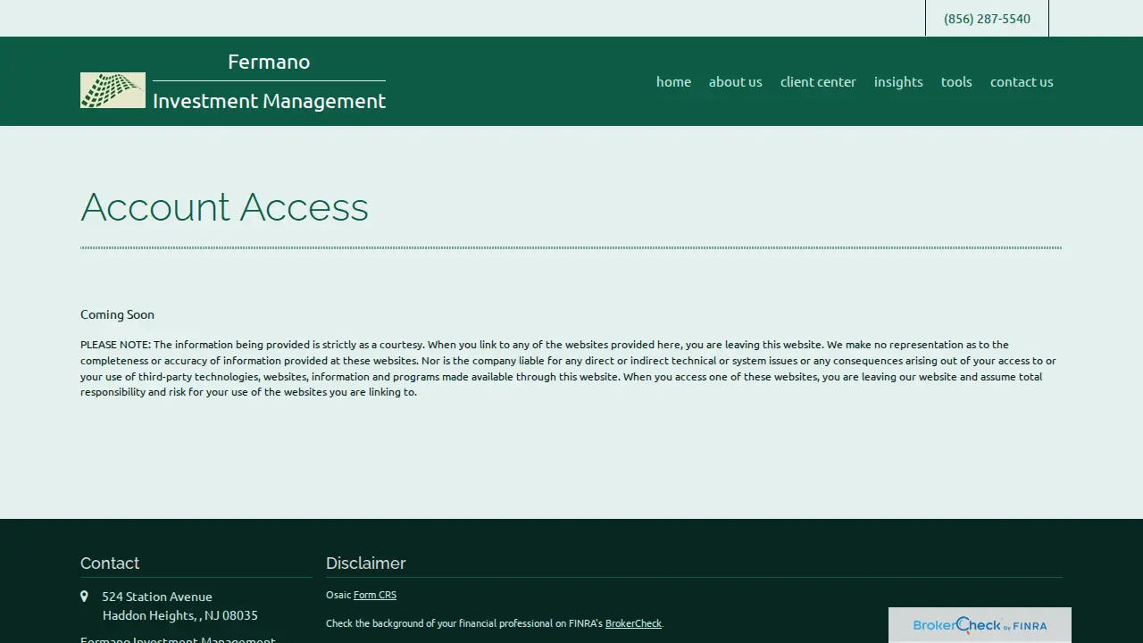 Fermano Investment Management page