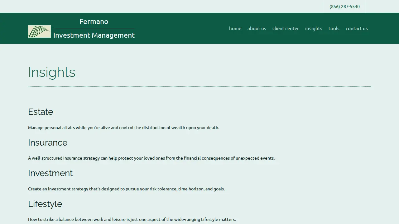 Fermano Investment Management page
