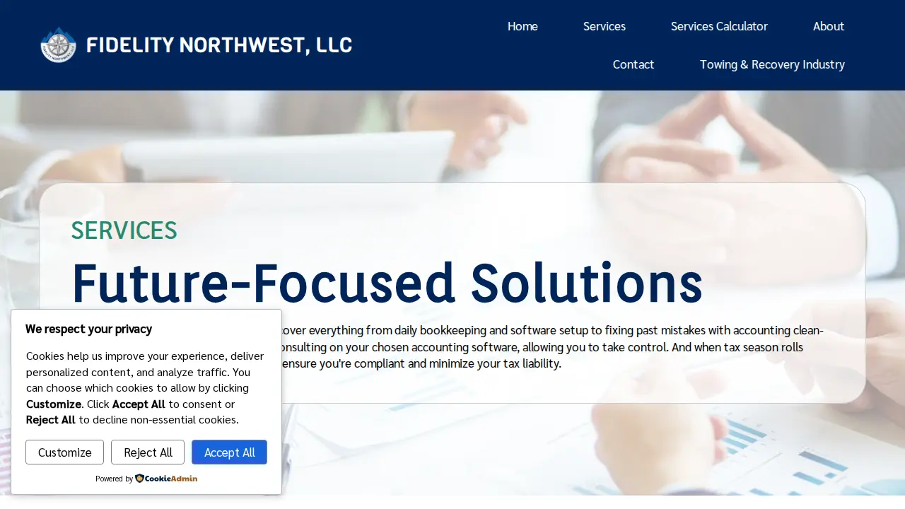 Fidelity Northwest page