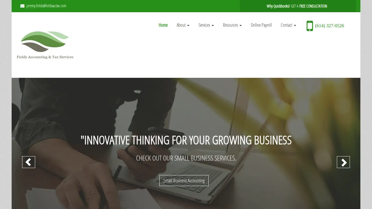 Fields Accounting & Tax Services page