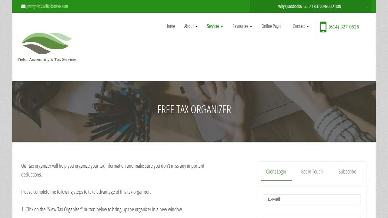 Fields Accounting & Tax Services page