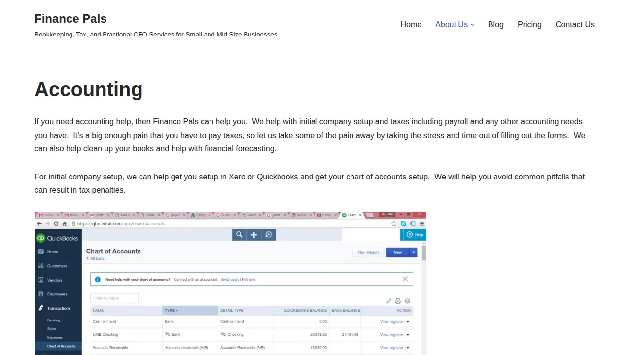 Finance Pals page
